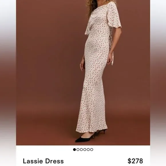 Reformation Lassie Floral Cream Dress size 8 - Picture 3 of 7